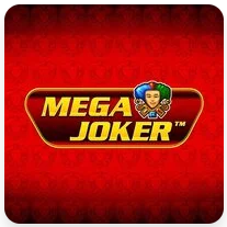 Mega Joker Logo auf rotem Hintergrund